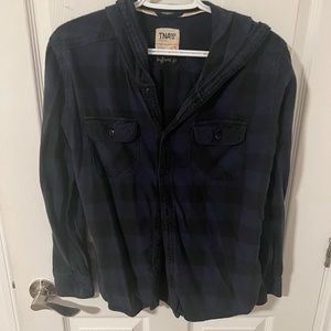 TNA Boyfriend Fit Plaid Flannel Hoodie